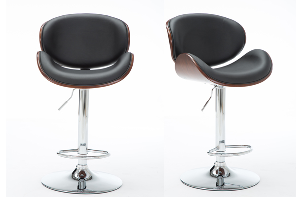 OK-BS008 walnut black leather fashion bar stooL