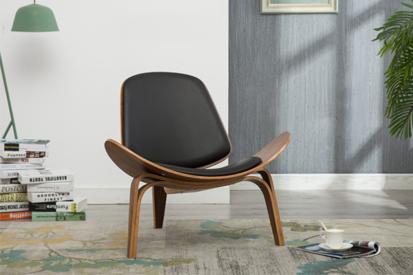 OK-BS003 dark walnut shell slide chair