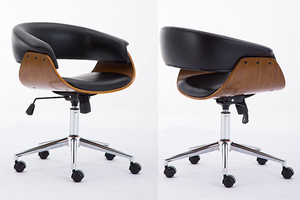 OK-BS023 Contemporary  Bent wood Walnut Stylish Task office chair swivel office chair
