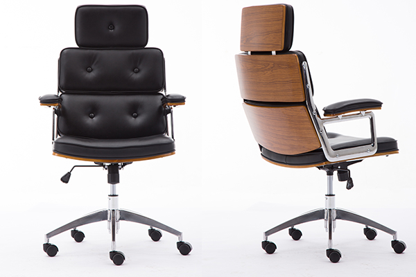 OK-BS026 Retro&Unique Mid-Century Modern Walnut Adjustable seat and caster wheels Office Chair