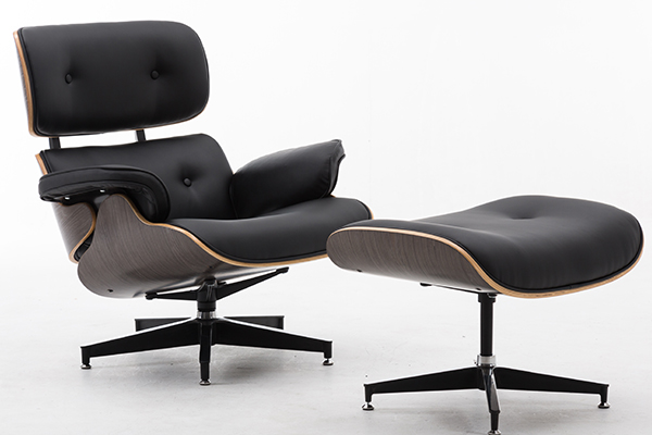 OK-BS029  Unique Combine Studio walnut  Swivel Lounge Chair with Ottoman