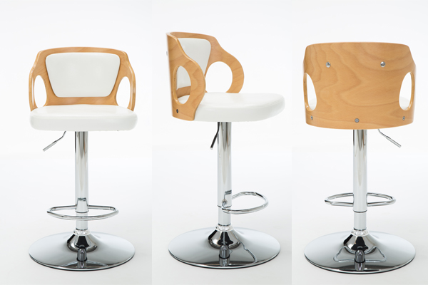 OK-BS004B Modern Design Meets Contemporary Style Bentwood Backrest Adjustable Height Swivel Bar Stool